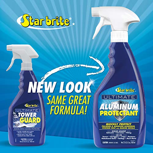 STAR BRITE Ultimate Aluminum Protectant - Quick Protection for Polished & Anodized Aluminum, Shields Against Saltwater, Corrosion & Pitting - Ideal for Towers, Outriggers, Pontoons - 22 OZ (080922P)