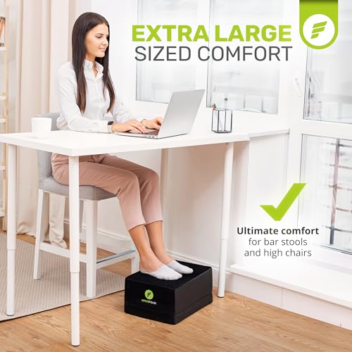 ErgoFoam XL Foot Rest for Under Desk at Work For Stools & High Chairs Chiropractor-Endorsed 2in1 Adjustable Under Desk Footrest Ergonomic High-Density Compression-Resistant Foam Nonslip Desk Foot Rest