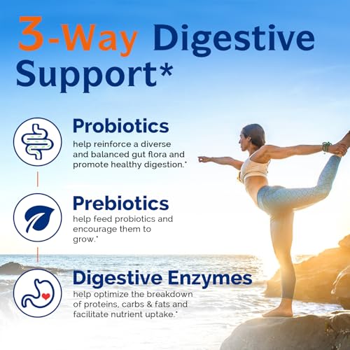 Innate Vitality Probiotics 120 Billion CFUs 34 Strains with Prebiotics & Digestive Enzymes, Digestion & Immunity Health for Women & Men, Shelf Stable, 30 Vegan Capsules