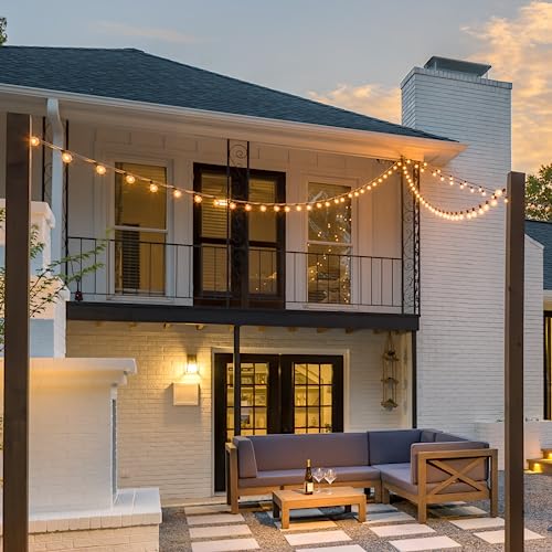 Mlambert 100Ft LED Outdoor String Lights, Dimmable Patio Lights, Waterproof Shatterproof 50+3 G40 Globe Bulb Lights for Backyard Bistro-Black 1 Pack