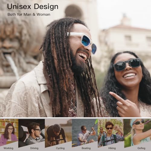 OhO Smart Glasses,Polarized Sunglasses with Bluetooth Speaker,Athletic/Outdoor UV Protection and Voice Control,Unisex(Grey Lens)