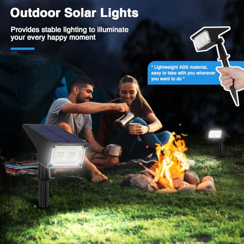 ZJOJO Solar Spot Lights Outdoor, Solar Outdoor Lights 40 LEDs IP65 Waterproof Solar Landscape Spotlights, 6500K Daylight Wall Lights, Solar Outdoor Lights for Garden Yard, 2 Pack(Cool White)
