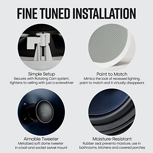 Polk Audio 265-RT 3-Way in-Wall Speaker - The Vanishing Series | Easily Fits in Ceiling/Wall | High-Performance Audio - Use in Front, Rear or as Surrounds | with Power Port & Paintable Grille - Black