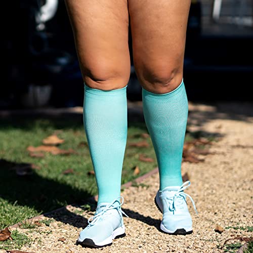 Wide Calf Compression Socks for Women & Men Plus Size Extra Large Size Support Socks for Nurses Running Pregnant Travel, 15-20 mmHg