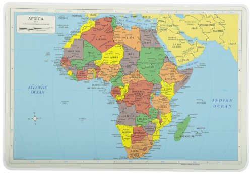 Painless Learning Africa Map Placemat, 12 x 17 1/2 inches