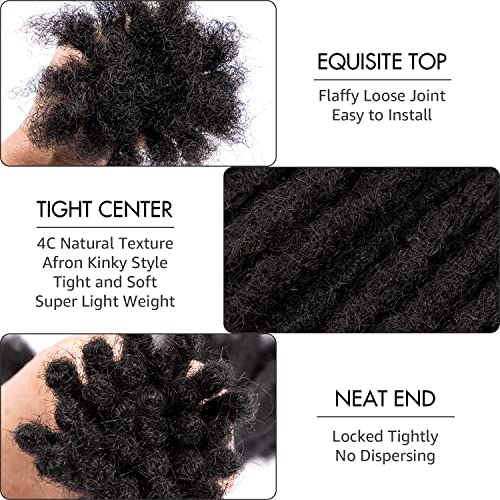 DAIXI 0.2cm & 0.4cm & 0.6cm & 0.8cm Thickness 12 Inch 20 Strands 100% Real Human Hair Dreadlock Extensions for Man/Women Permanent Loc Extensions Bundles Can Be Dyed Bleached Curled and Twisted