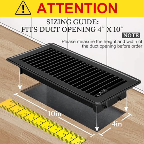 Gmurnai 4x12 Floor Vents Heavy Duty Floor Registers, Floor Air Vent Covers 4 X 12 for Home Floor Wall Ceiling, Rust Proof Finish Registers Grilles & Vents (1, Brown, 4x12 Inches)