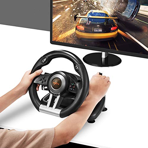 PXN Xbox Steering Wheel V3II 180° PC Gaming Racing Wheel Driving Wheel, with Linear Pedals and Racing Paddles for PC, PS4, Xbox One, Xbox Series X|S, Nintendo Switch - Black