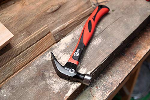 INTERTOOL Claw Hammer, 16 oz. Fiberglass Shock Absorbing Handle, 1 lb., Framing, Nails, Carpentry, General Purpose HT-0223