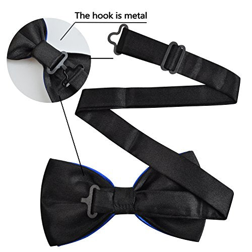 Alizeal Bowtie for Men Fancy Adjustable Pre Tied Wedding Party Bow Ties, Silver