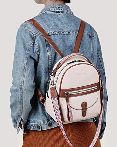 FADEON Mini Backpack Purse for Women, Designer Leather Cute Roomly Small Backpacks, Ladies Shoulder Backpack Fashion Handbag