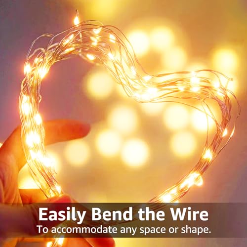 Olafus 16 Pack Fairy Lights Battery Operated, IP68 Waterproof Mini String Light, 7ft Small LED Bottle Light for Wedding Vase Centerpieces Table Decorations Christmas Indoor Party Jars Gift Cool White