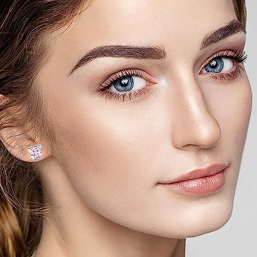 LUXILLA Initial Stud Earrings for Women 925 Sterling Silver Cubic Zirconia 26 Alphabet CZ Initial Earrings Jewelry Gifts for Sensitive Ears