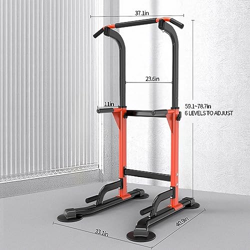 Z ZHICHI Pull Up Dip Station For Home Gym Strength Training Fitness Workout Station Chin-Ups Push-Ups Pull-Ups Dip-Ups 330LBS T055CDN