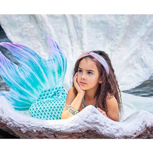 YARIEW Knotted Mermaid Headbands For Girls - Kids Criss Cross Cute Hair Accessories With Rainbow Metallic Turban Wraps For Parties