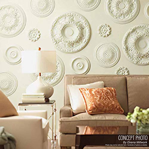 Ekena Millwork CM18ATRBC Attica Ceiling Medallion, 18"OD x 4"ID x 5/8"P (Fits Canopies up to 5"), Hand-Painted Root Beer Crackle