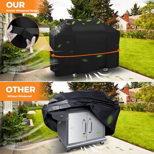 Ultima Durable Grill Cover for Weber Spirit and Spirit II 200 Series Outdoor Grill,48 Inch Heavy Duty Waterproof Rip-Proof BBQ Cover,Fade Resistant 7138 Grill Cover for Weber with Straps and Air Vent