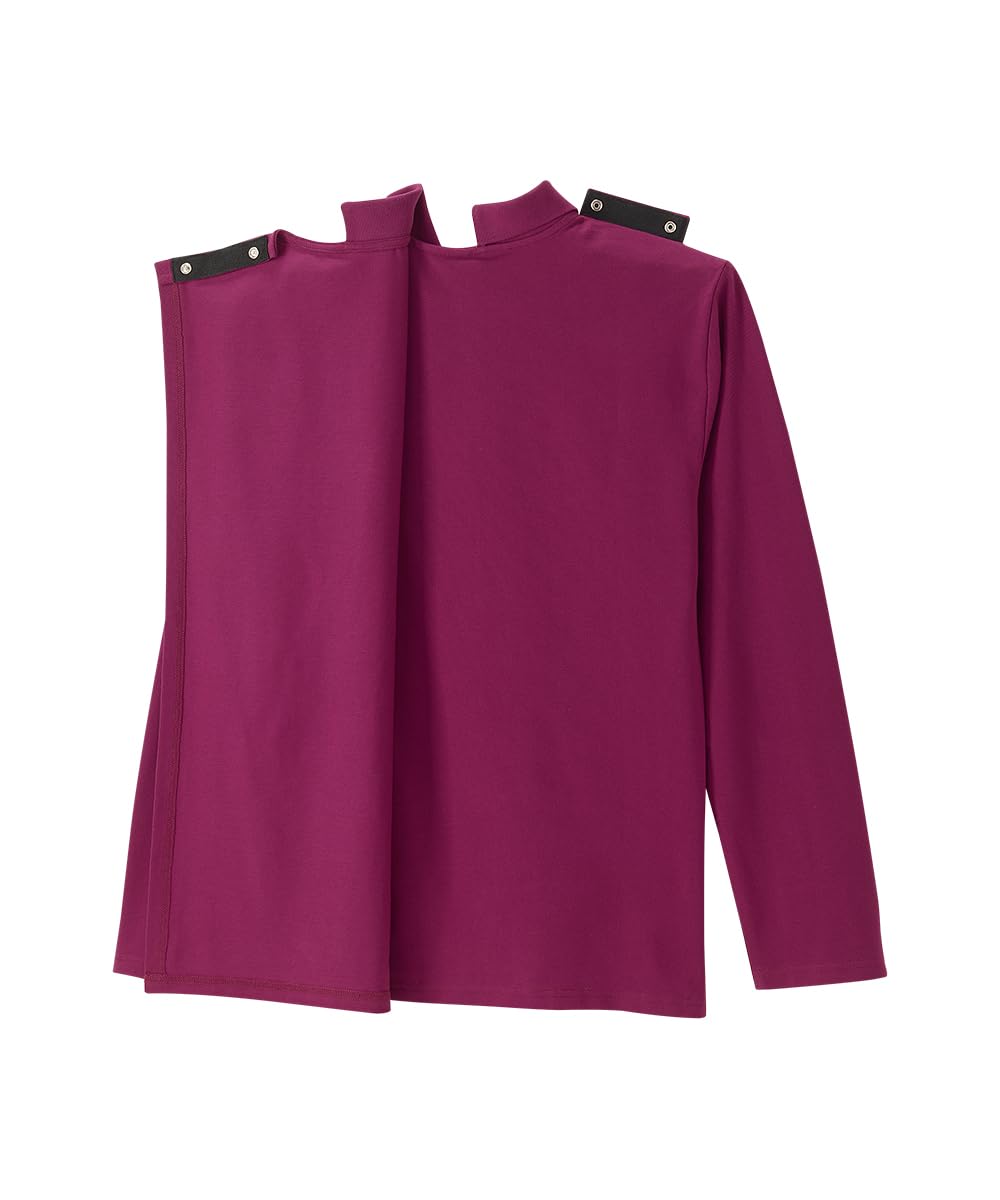 Silverts Men's Adaptive Open Back Polo Shirt with Long Sleeves - Cranberry SMA