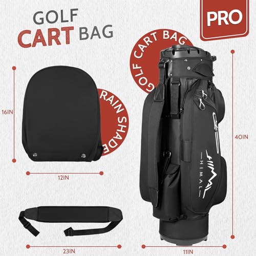 UNIHIMAL 14-Way Golf Cart Bag Pro with Full Length Divider Top, Golf Bag for Men with Handles and Rain Cover