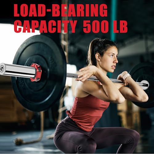 Olympic Barbell Curl Bar EZ Bar Strength Training Bar Threaded Chrome Barbell Bar for Weightlifting, Hip Thrusts, Squats and Lunges