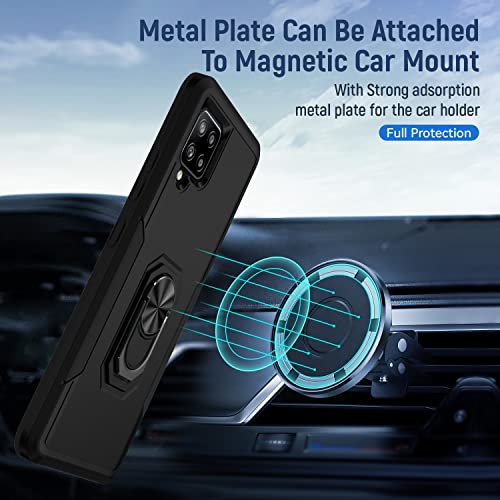 Fucozan for Samsung Galaxy A42 5G Case with Kickstand Ring Rugged Protective Military Grade Shockproof Case for Galaxy A42 5G Phone Case (Black)