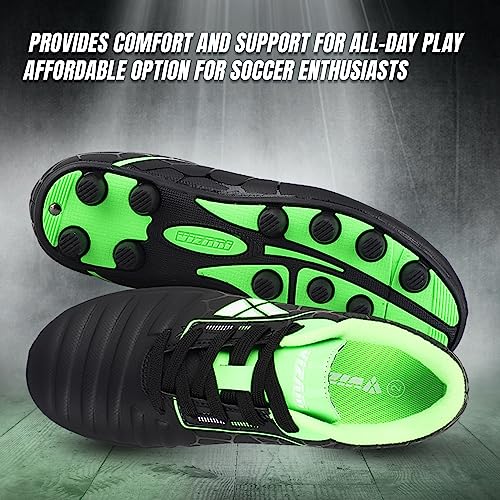 Vizari Catalina Firm Ground Soccer Shoes for Kids | Durable Football Shoes for Boys & Girls | Lightweight, Wide & Comfortable Soccer Cleats with Padded Heel, & Rubber Outsole for Outdoor Play
