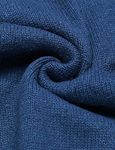 COOFANDY Men's Shawl Collar Sweaters V-Neck Relaxed Fit Cable Pullovers Brown