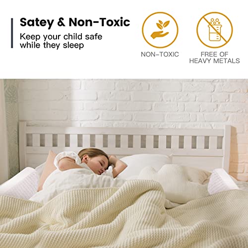 YENING Baby Bed Bumpers for Toddlers Foam Bed Guard Rail for Kids Bed Toddler Bed Bumper for Twin Full Queen King Size Bed Grey, 2-Pack