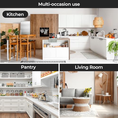 ODesign Height-Adjustable Baskets 5-Tier Over the Door Pantry Organizer,Narrow Pantry Door Organizers and Storage-Spice Rack Wall Mount-Door Organizer Metal Hanging,Home & Kitchen Essentials-Black