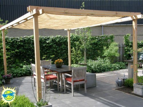 Shatex Shade Panel 10' x 18' Block 90% of Sunlight with Ready-tie up Ribbon for Pergola Gazebo Porch, Wheat