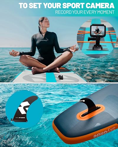 Bigfly 11'6×35" Super Wide Inflatable Stand Up Paddle Board, Ultra Stable Wide SUP for 2+1 People/Family/Big Size, Kayak Seat & Kayak Floating Paddle 4pcs
