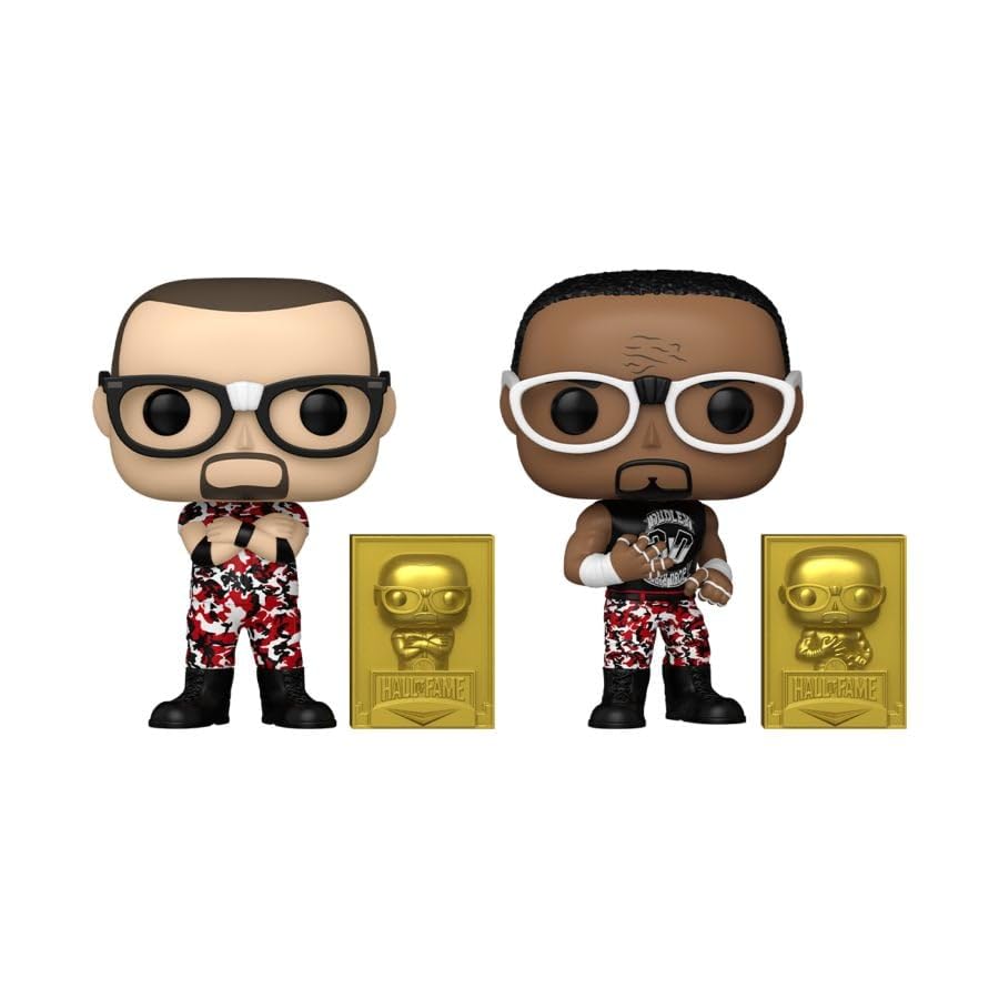 Funko POP! WWE The Dudley Boyz 2-Pack with Hall of Fame Plaques, Bubba Ray & D-Von Vinyl Figures, 3.8 in Tall