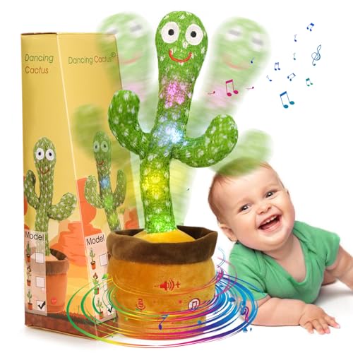 Emoin Dancing Cactus Talking Cactus Toy, Cactus Baby Toy Singing Children's Song+Box,Mimicking Cactus Recording &Repeating What You Say,Electronic Educational Toys for Children Playing