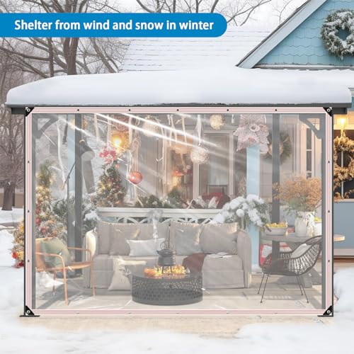 Clear Tarps Heavy Duty Waterproof 7x12,Clear Plastic Tarp with Grommets,Transparent PVC Vinyl Tarpaulin for Outdoor,Plant,Garden,Chicken Coop,Patio,Cat Litter