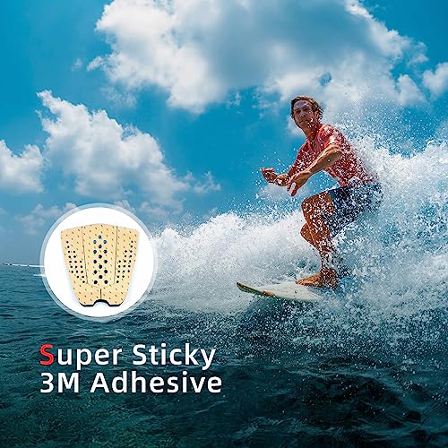 Abahub 3 Piece EVA Surfboard Deck Traction Pads with Kicker for Stomp Skimboards, Surf Boards, Funboard, Fish Board, Black