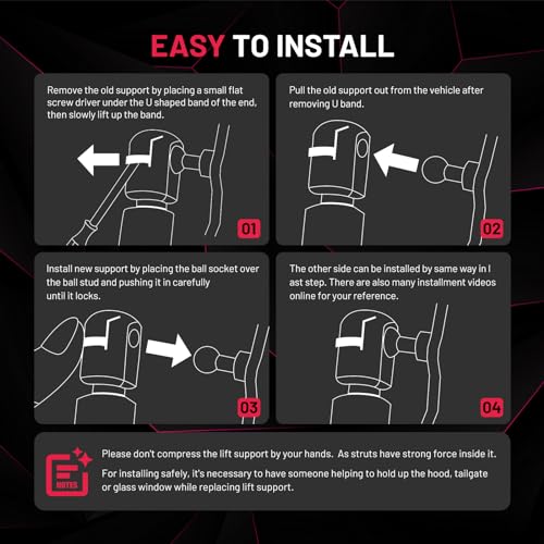 BDFHYK C16-15208 16in/45Lbs (200N) Gas Shocks Struts for Leer are Camper Shell Topper Rear Window Bed Cover, Cabinet Door, Outdoor Bench lid, Toolbox, Boat lid, Set of 2