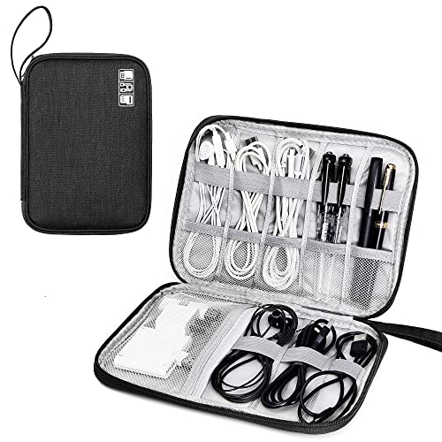 SELLYFELLY Travel Electronics Organizer Portable Cable Organizer Bag for Storage Electronic Accessories Case for Cord,Phone,Charger,Flash Drive (Wine Red)