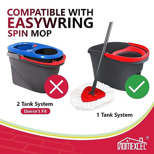 HOMEXCEL Mop Replacement Heads Compatible with O-Cedar EasyWring Spin Mop 2 Pack-Washable Microfiber Spin Head Refills-Easy Cleaning Mop Head Replacement