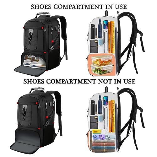 VESERI Boy School Backpack with Shoe Compartment,Gym Backpack with 17.3 inch Laptop Compartment for Men Women,Teens Bookbag College Student Travel Mochilas Escolares para Adolescentes