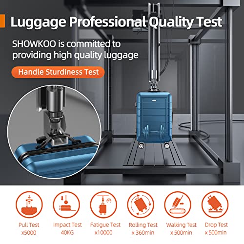 SHOWKOO Luggage Sets Expandable PC+ABS Durable Suitcase Sets Double Wheels TSA Lock White 3pcs