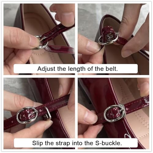 LUXINYU Mary Jane Shoes for Women Leather Flats Square Toe Adjustable Ankle Strap Ballet Dance Shoes Comfortable School Uniform Shoes,Silver 7
