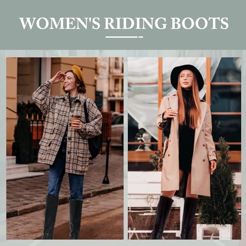 Jeossy Women's 950 Knee High Ridng Boots, Metal Buckle Boot, Black, Size 9 US(DJY950 Black 09)