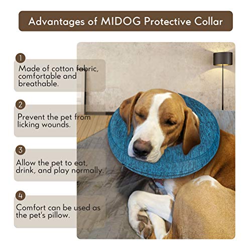 Dog Cone Collar for Small Medium Large Dogs for After Surgery, Pet Inflatable Neck Donut Collar Soft Protective Recovery Cone for Dogs and Cats - Alternative E Collar Does Not Block Vision - Green,XS