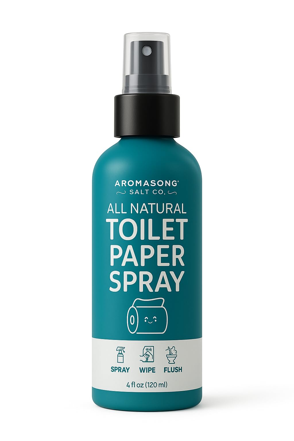 Aromasong 100% Natural Toilet Paper Spray for wiping – Flushable Wet Wipe Alternative - Toilet Paper Moistener for Personal Cleansing - Septic Safe, 4 fl oz