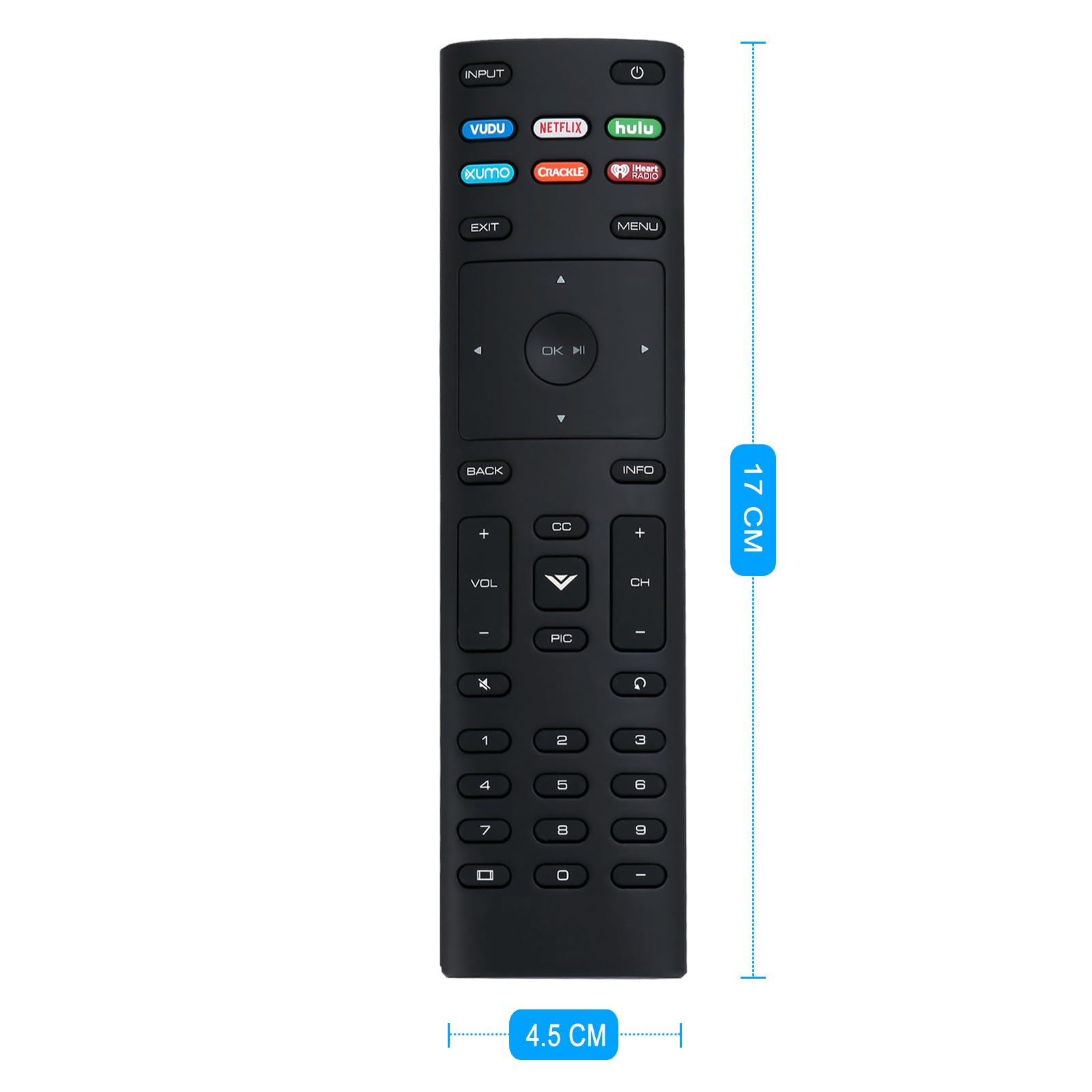 XRT136 Remote Control Replace fit for VIZIO TV D24F-F1 D32FF1 D43F-F1 E55U-D0 E55UD2 E55-D0 E55E1 M65-D0 M65E0 P65-E1 P75C1 P75E1 M70-E3 M75E1 E43-E2 D50F-F1 E32-D1 E32H-D1 E40-D0 E43-D2 E43U-D2