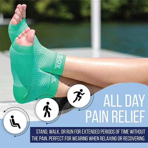SB SOX Ankle Compression Sleeve - Plantar Fasciitis Compression Socks - Best Arch Support for All Day Wear - Relief for Heel Pain and Night Splint Comfort (Black, Small)