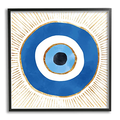 Stupell Industries Evil Eye Symbol Striped Rays Framed Wall Art, Design by Ziwei Li