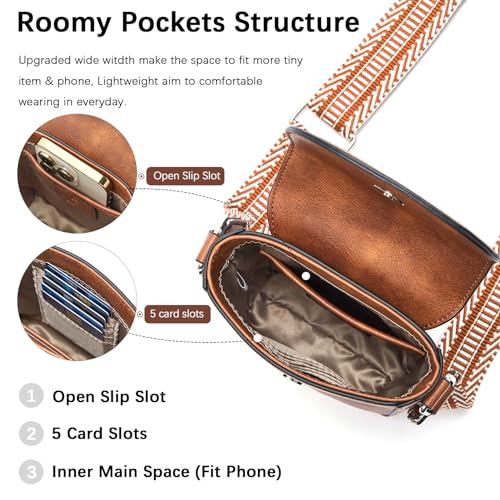 BOSTANTEN Small Crossbody Bags for Women Trendy Leather Phone Wallet Purses Handbags Adjustable Guitar Strap (D04-Grey)