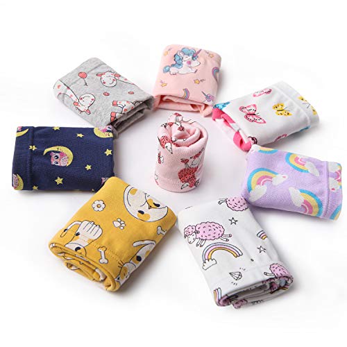 NEIYISHE Girls' Cotton Brief Breathable Toddler Panties Kids Assorted Underwears size 2-3T 4T 5T 6T 8T 10T 8-Pack 4 years