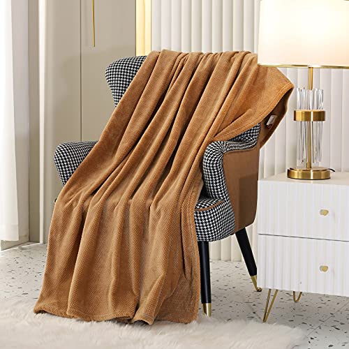 SOCHOW Flannel Fleece Throw Blanket with Super Soft Waffle Textured Patterns, No-Shedding Warm, Lightweight, Versatile for All Seasons, Perfect for Bed Sofa Couch (60 x 80 Inches), Mint